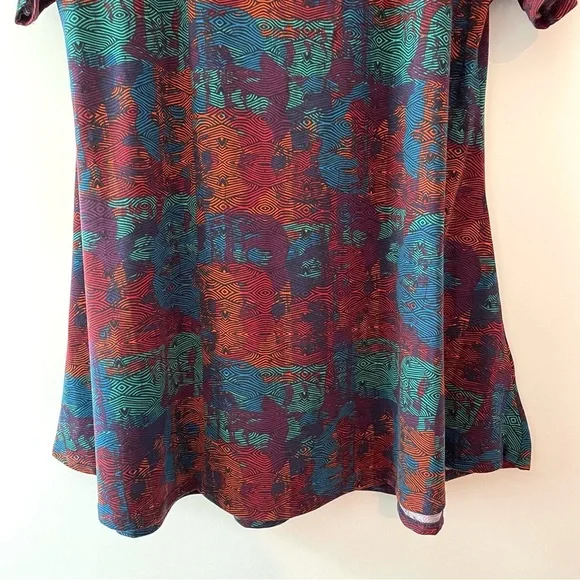 LuLaRoe Perfect T Multicolor Short Sleeve Scoop Neck Top Size L - Picture 6 of 13